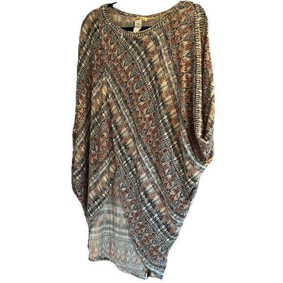 Camille And Co. Soft Tunic Wrap Poncho Top Marbled Multicolor Sz M - Picture 1 of 8
